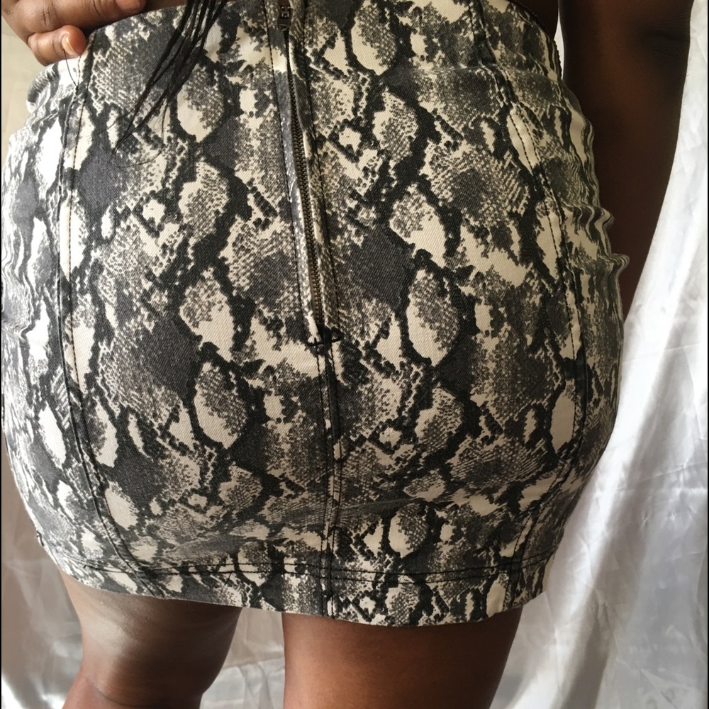 Snake Skin Mini Skirt